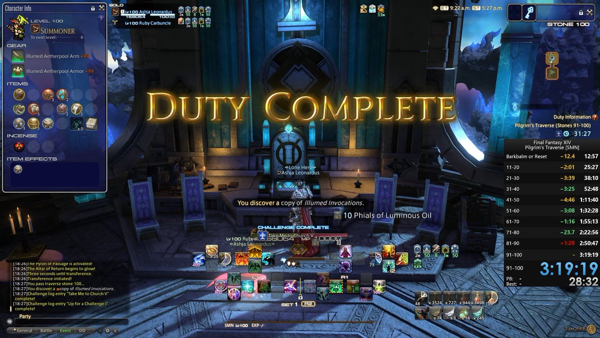 AshjaLeonardus's tweet photo. For September's edition of 'DD of the Month', I did another speedrun. This time for Pilgrim's Traverse on SMN

Horrible 61-90 but still managed to get a time I'm happy with! Only 10 seconds faster than my Viper speedrun https://t.co/oTzilEIDdm