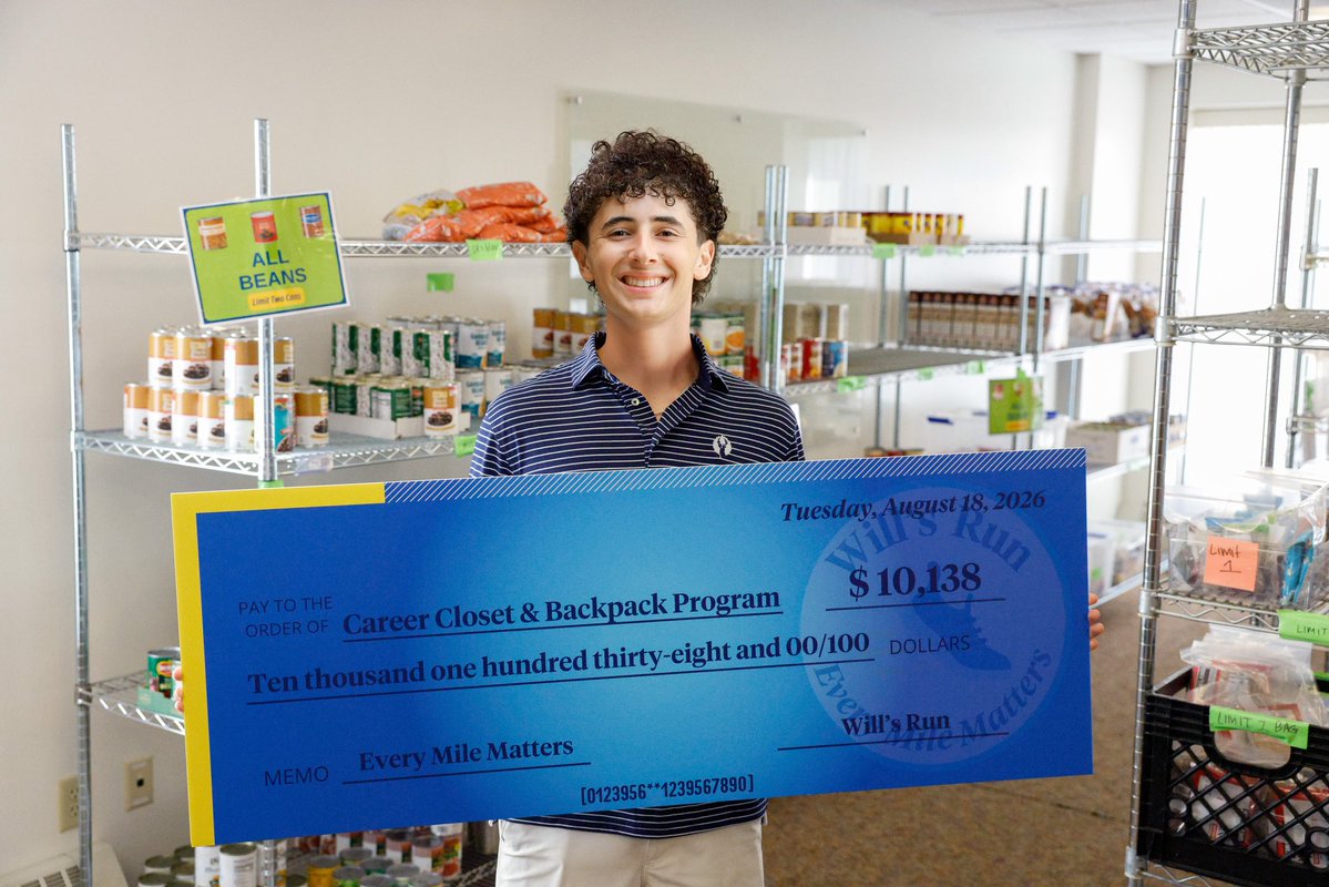 MarquetteU's tweet photo. 🏃‍♂️ After walking a double marathon last year to support students facing food insecurity, Will O’Toole, a junior at Nicolet Union High School, returned to run and help remove another barrier students may face on their path to success.

Through Will’s Run, more than 100 donors contributed over $10,000 in financial gifts to support the Career Closet and the Backpack Program. This brings Will’s total to over $21,000 raised to support students.  

In addition to financial contributions, Will collected gently used professional clothing from dozens of donors to help students prepare for career opportunities. A special thanks to the Freeze Family for their large contribution of professional clothing.

#BeTheDifference | #WeAreMarquette