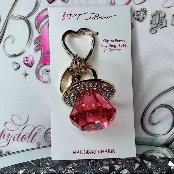 PositiveAuraB's tweet photo. betsey johnson ring pop pink crystal keychain bag charm bling rhinestone https://t.co/c1ufDgI4JA