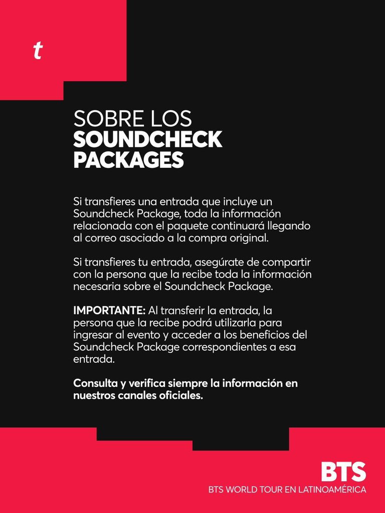 musictrendscol's tweet photo. Información importante sobre la transferencia de entradas y los Soundcheck Packages para BTS en Colombia 🇨🇴🚨 https://t.co/kxdKKDJmgR