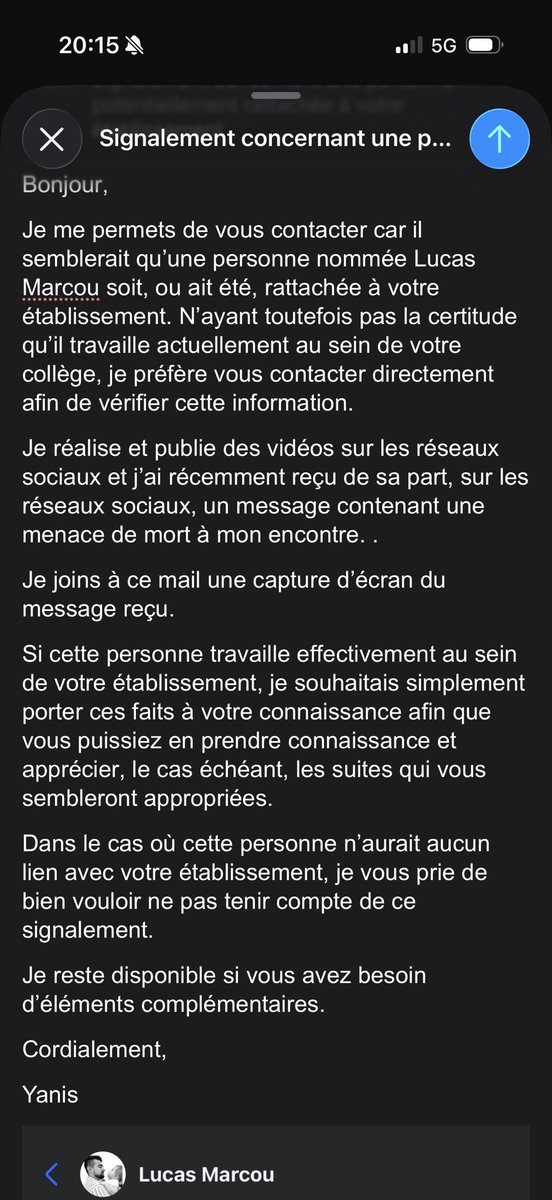yanis_ejj's tweet photo. Enft j'ai repensé à ce mec qui m'a menacé de mort en dm sur facebook pour des avis foot ducoup j'ai envoyé un mail au collège où il travaille RDV BIENTÔT MEC https://t.co/4fZQc2vSkf