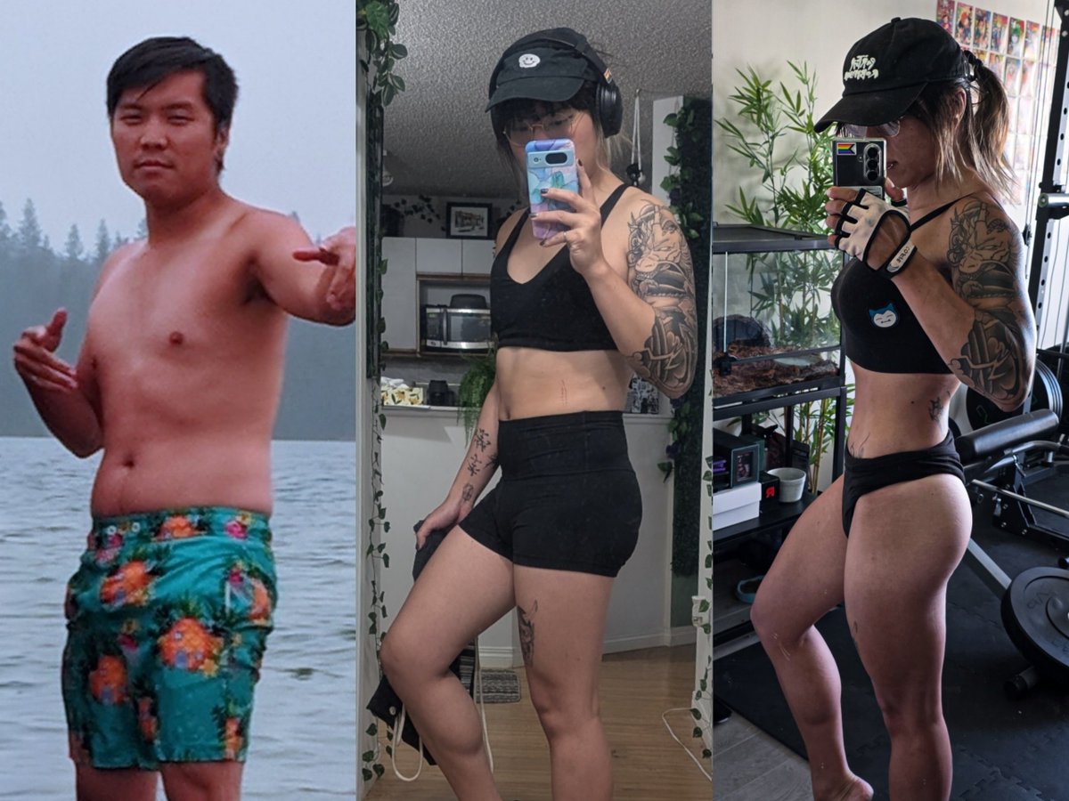 victryena's tweet photo. thx for all the love yall 😵 i do work as a certified personal trainer so if youre interested in training with me my signup link is in bio &amp; my dms are open (limited spots). i work mostly with gender diverse clients but all are welcome! 

3yrs hrt, 2yrs gym ✧/ᐠ ˵•`ﻌ´•˵マᕤ https://t.co/144nAEd8py