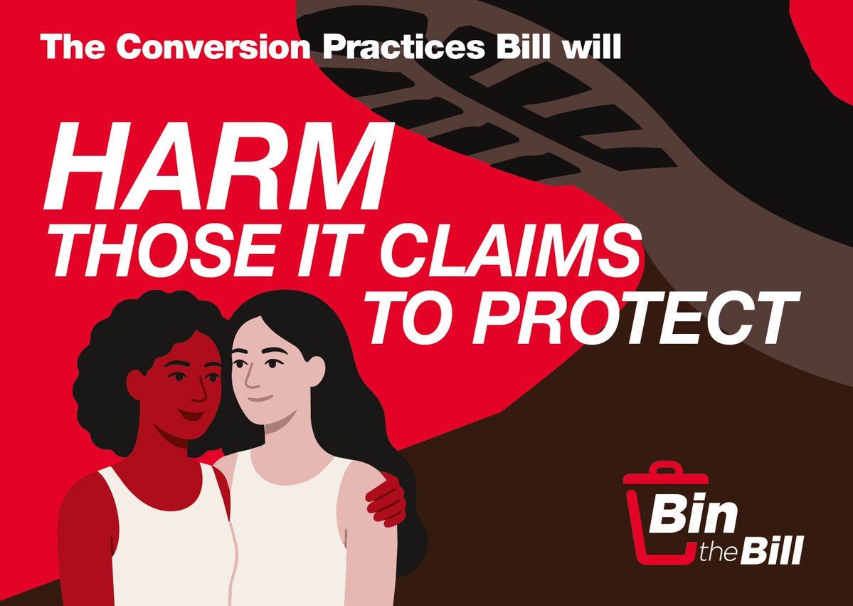 LabourLGB's tweet photo. The CP Bill will:
• discourage legitimate therapy/counselling - if seen at all.
• undermine parents
• force therapists/parents/schools/welfare services to unconditionally affirm contested gender identity when the child would have grown up gay or lesbian.
That is, the conversion practices bill will convert gays or lesbians - the very thing the bill is meant to stop. The bill pits gays and lesbians against transgender and vice versa. One is the ‘erasure’ of the other.