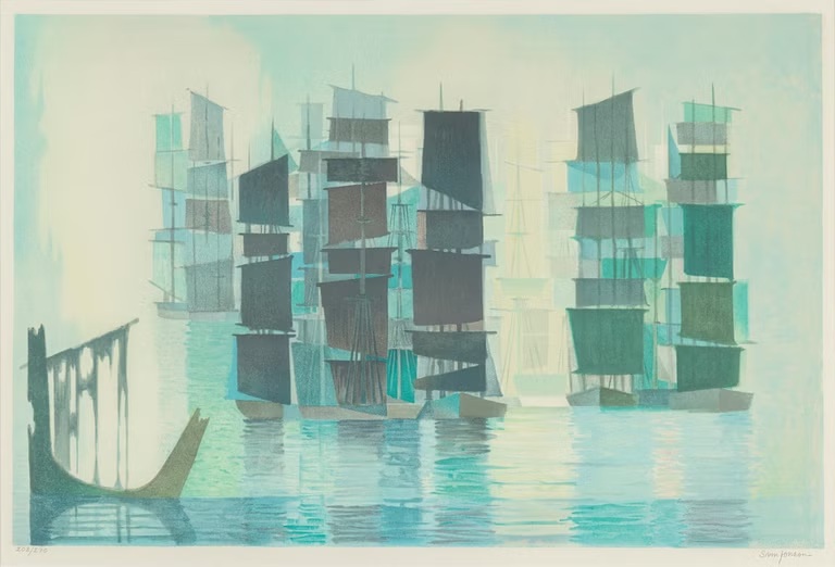 artstitle's tweet photo. スヴェン・ジョンソン
（Sven Jonson、1919-1998）
『風待ち』
（Waiting for Wind） https://t.co/mWYFeoPRZD