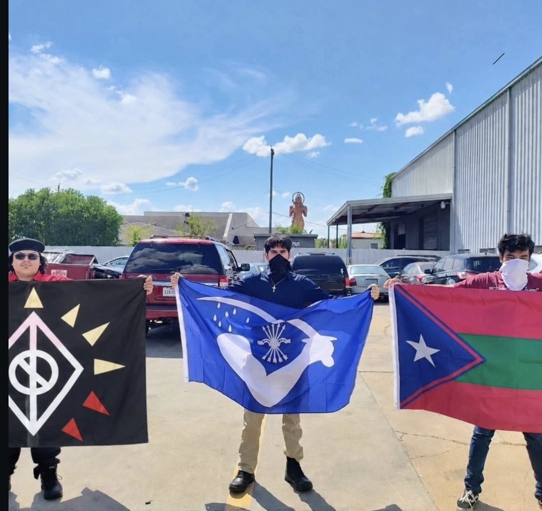 buckthebigguy77's tweet photo. Since the white boys wont stand up to hinduism in Texas the based latinx texas falangists are stepping up to own the j*eets https://t.co/0A971SlCyo