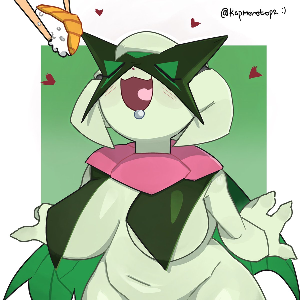kopmonotop2's tweet photo. She likes to eat🍣
#pokemon #Meowscarada https://t.co/LmlJH8wiJV