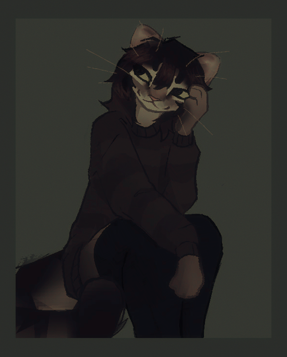 purrowan's tweet photo. frustrated with my art style again heres something experimental https://t.co/QDBrltrLiD