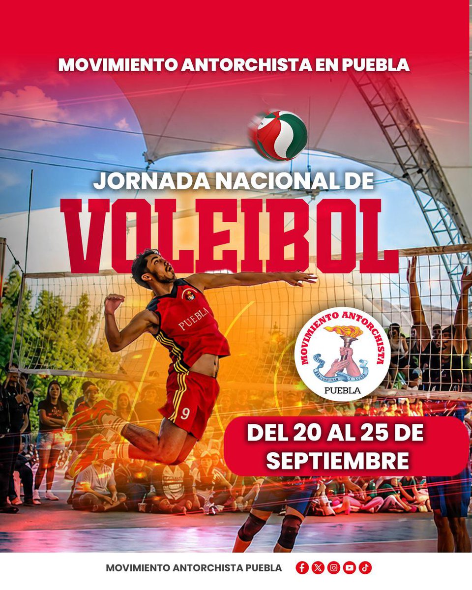 Amadeo429067622's tweet photo. El Movimiento Antorchista, a través de su Comisión Deportiva, anunció la #JornadaNacionalDeVoleibol que se realizará simultáneamente el próximo 06 de septiembre en las capitales de todos los estados del país. https://t.co/wQd852KhkN