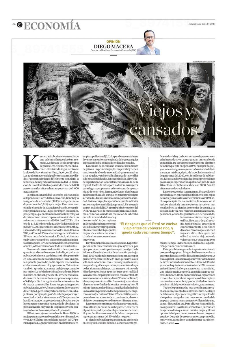 dmacera's tweet photo. Aquí la columna original de la que el video es solo una parte. Explica que la caída de la natalidad es global y que varias causas son positivas: mayor escolaridad femenina e inserción laboral, caída en el embarazo adolescente, más anticonceptivos, etc.
https://t.co/QQey9VJSzt https://t.co/F4CRmvARIg