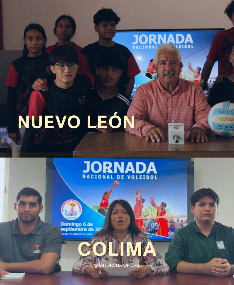 AntorchaOficial's tweet photo. #JornadaNacionalDeVoleibol El trabajo deportivo forma parte de un proyecto integral de @AntorchaOficial.  Promovemos de forma permanente la actividad física y la actividad cultural, para forjar a un hombre nuevo que esté hecho en la disciplina y el trabajo coordinado. https://t.co/iMxsXGXKao