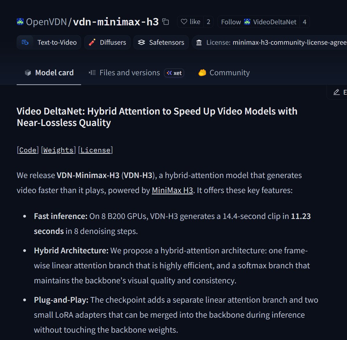 aisearchio's tweet photo. Another HUGE speedup method for Minimax H3.

VideoDeltaNet offers up to 90x speedup with "near lossless quality". Higher quality and better instruction following than FastH3.

https://t.co/VZPnbDMjBc https://t.co/IoaHCSGp6q