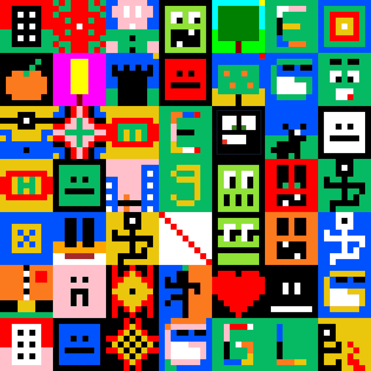 GLEEproj's tweet photo. Cool what you can make with 9x9 canvas and some basic colors https://t.co/WGOijvHTqJ