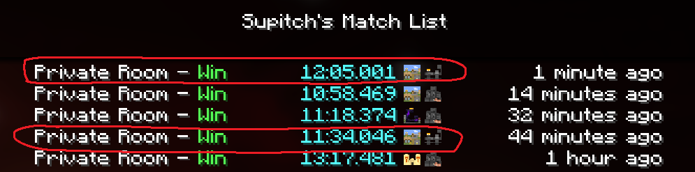 SupitchMC's tweet photo. genuinely just rolled the exact same seed within 4 matches of eachother wtf https://t.co/u4VH0aAZCH