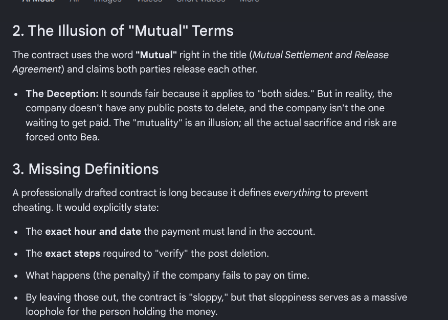 FaygoTx's tweet photo. @Eltor3r01116 @coffbea @coffbea  -predatory contracts work. They are intentionally written to sound professional, fair, and standard on the surface so that you let your guard down. THIS CONTRACT WAS A PINKY PROMISE WRITTEN ON A PIECE OF PAPER, A REAL WORLD COURT LIKELY WOULDN'T EVEN LOOK AT https://t.co/6XJ6cZNAH5