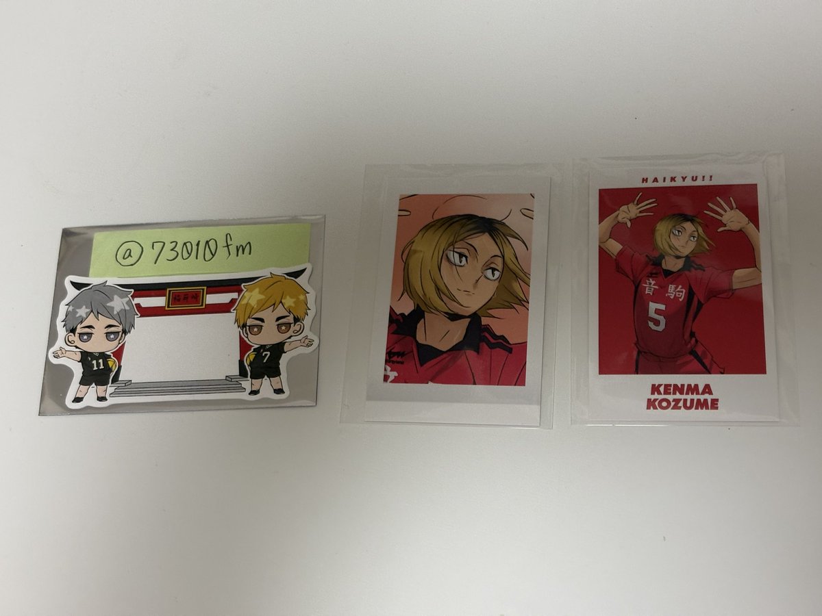 73010fm's tweet photo. ハイキュー 頂ストア 交換
トレーディングフォトカード vol.5
トレーディングアクリルマーカー プラカード

【譲】1.孤爪 2.音駒
【求】1.定価+送料 2.稲荷崎>定価+送料

郵送希望です、よろしくお願い致します。 https://t.co/SK0HTw2KhL