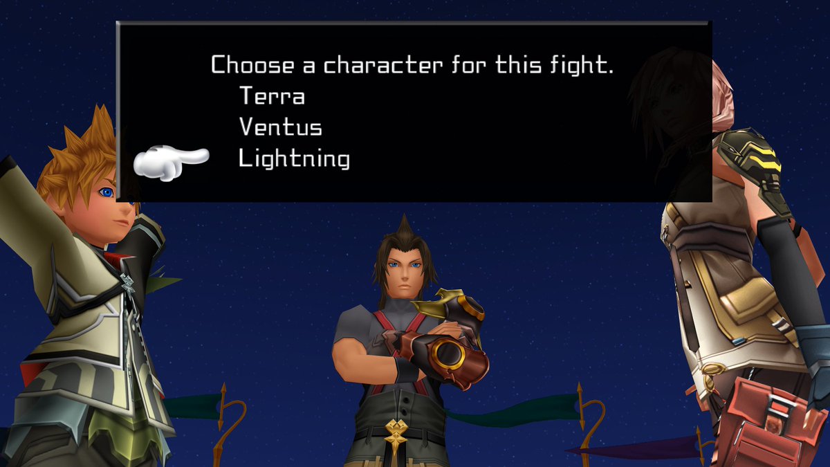 moricoda's tweet photo. think it was a bold choice for kh bbs to put lightning in as one of the lead characters but i never see anybody talk about it https://t.co/42ejPrBOGu