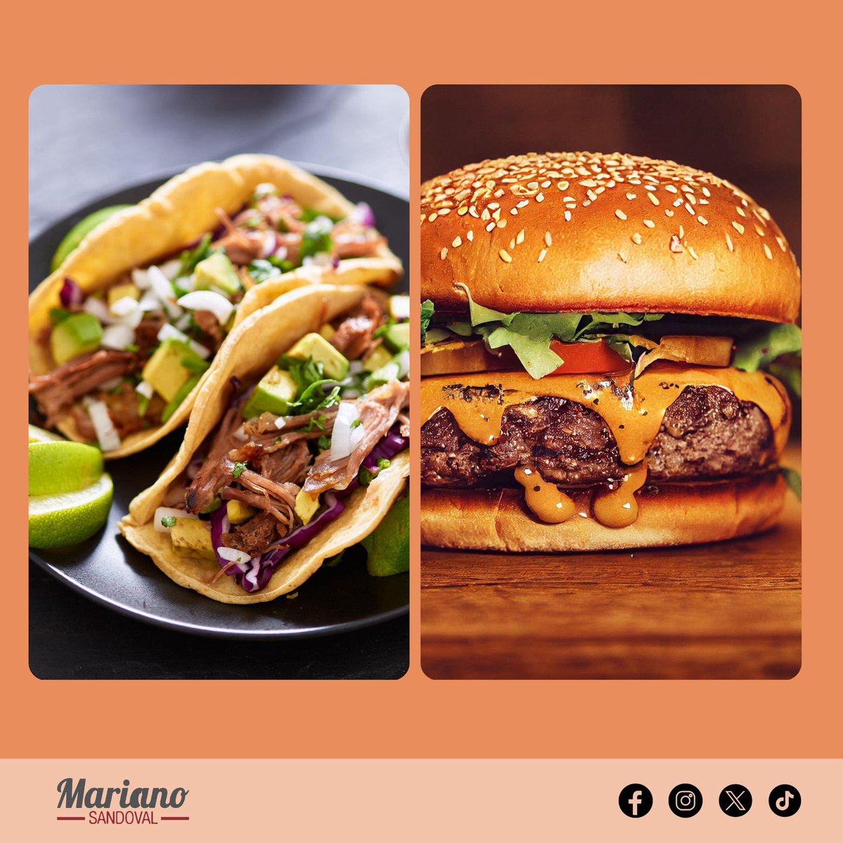 ChefMarianoS's tweet photo. Chavi, ¿qué prefieres: comer siempre tacos sin salsa o hamburguesa sin papas? 🚫🌶️🍟 https://t.co/qJ6zp9vO6A