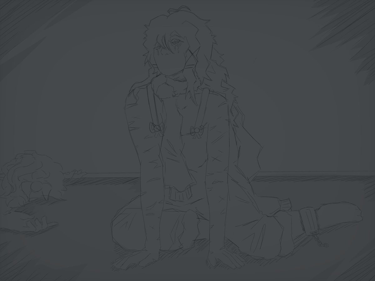 LACKLUSTERDECAY's tweet photo. @ACCURSEDKINDRED @TheReminiscing she had to go back to her cage.
but she didn’t have a cage here.
so she sat,

and stared.
even if the sleeve of her sweater had loosened, it still remained on her neck.

how she was positioned,
  how the hoodie was tied..

everything made her look like a helpless, lifeless mutt. https://t.co/fTKG2CacQU