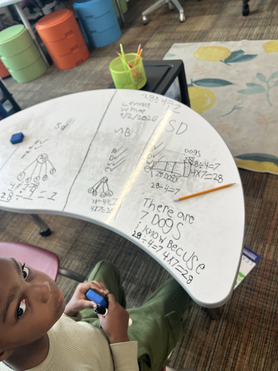 MissE_Wash's tweet photo. Going beyond the curriculum by having Ss creating their own word problems for multiplication &amp; division with various pictorial models! 🤩 #growthwins #onpurposelearning #nextlevellearning https://t.co/LFU8XpQjZe