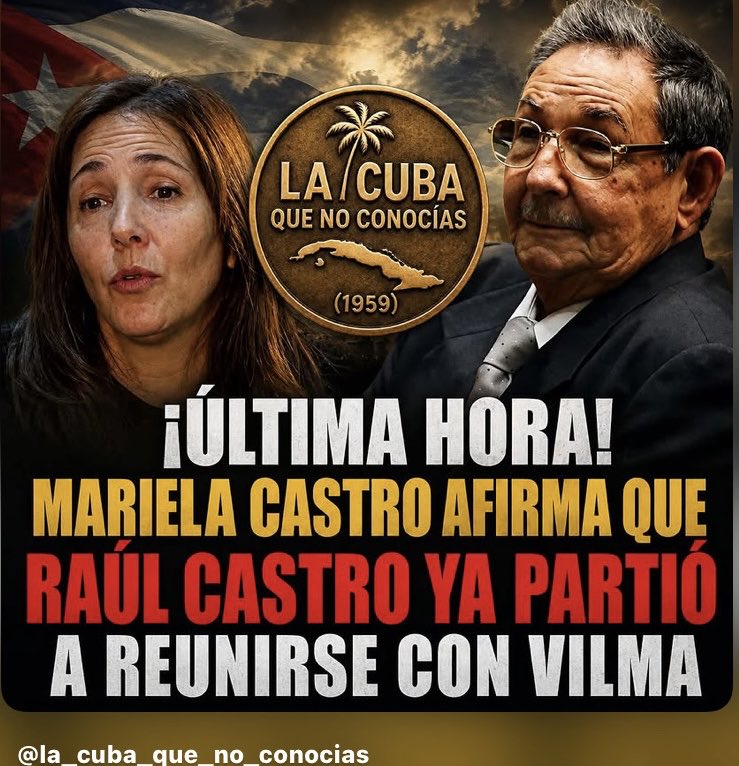 MMalaverM's tweet photo. Mariela Castro afirma que Raúl Castro ya partió a reunirse con Vilma https://t.co/IwINfRow83
