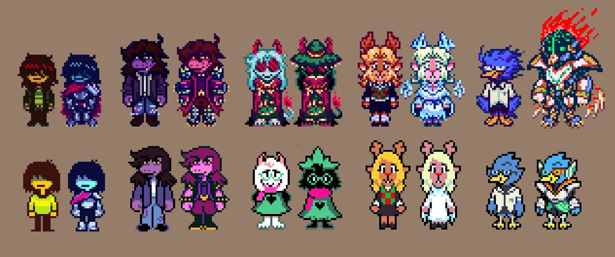 YourHostKaz's tweet photo. Alrighty here's all my deltarune sprite edits with the ult designs https://t.co/qmsfk8FiHA
