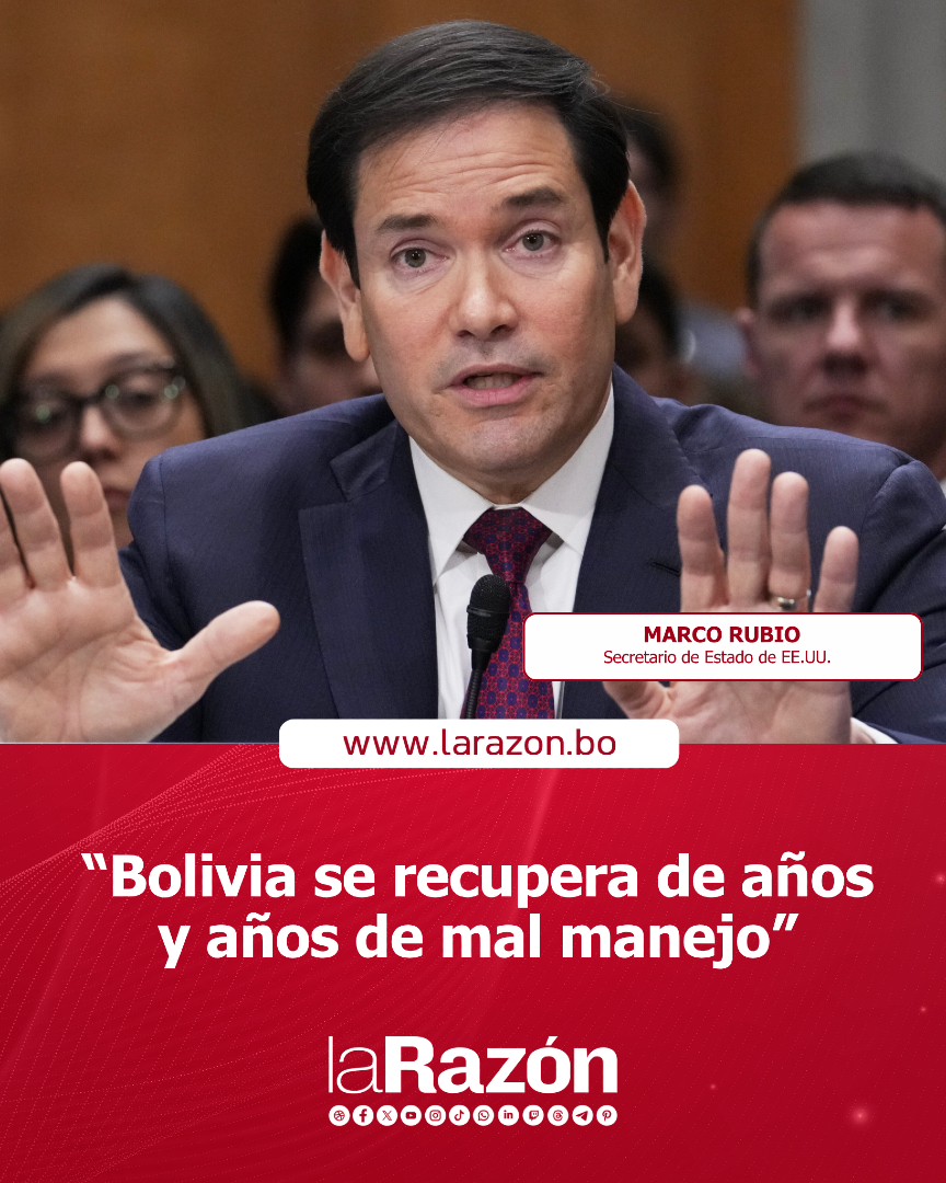 LaRazon_Bolivia's tweet photo. #Mundo | El secretario de Estado de Estados Unidos, Marco Rubio, afirmó que Bolivia enfrenta “problemas muy graves” mientras atraviesa un proceso de recuperación tras “años y años de mal manejo”. El funcionario estadounidense puso como ejemplo la situación boliviana para advertir sobre las dificultades que puede enfrentar un gobierno democrático cuando recibe un país con una economía e instituciones debilitadas.

#LaRazón #LaRazónDigital #Bolivia #EstadosUnidos