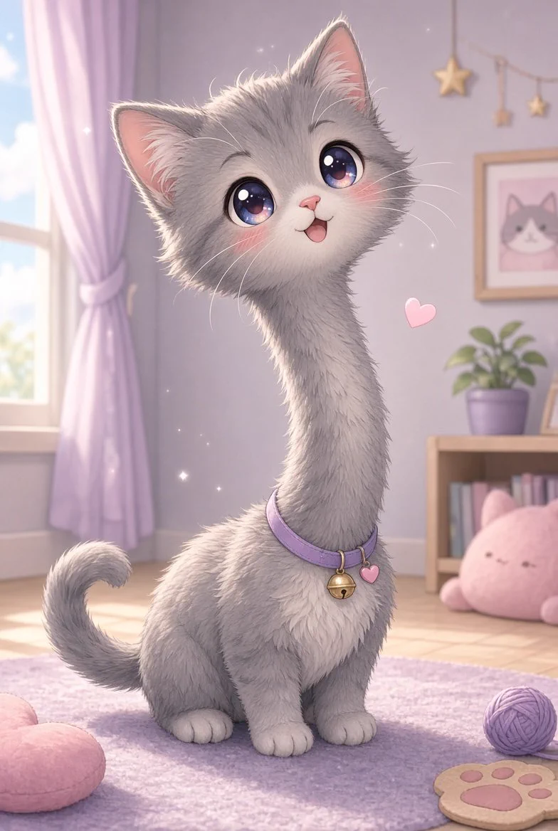 ◆❁ ねこ ❁◆ AIART 猫吉 na platformě X: „首が伸びたにゃん☺😸“ / X