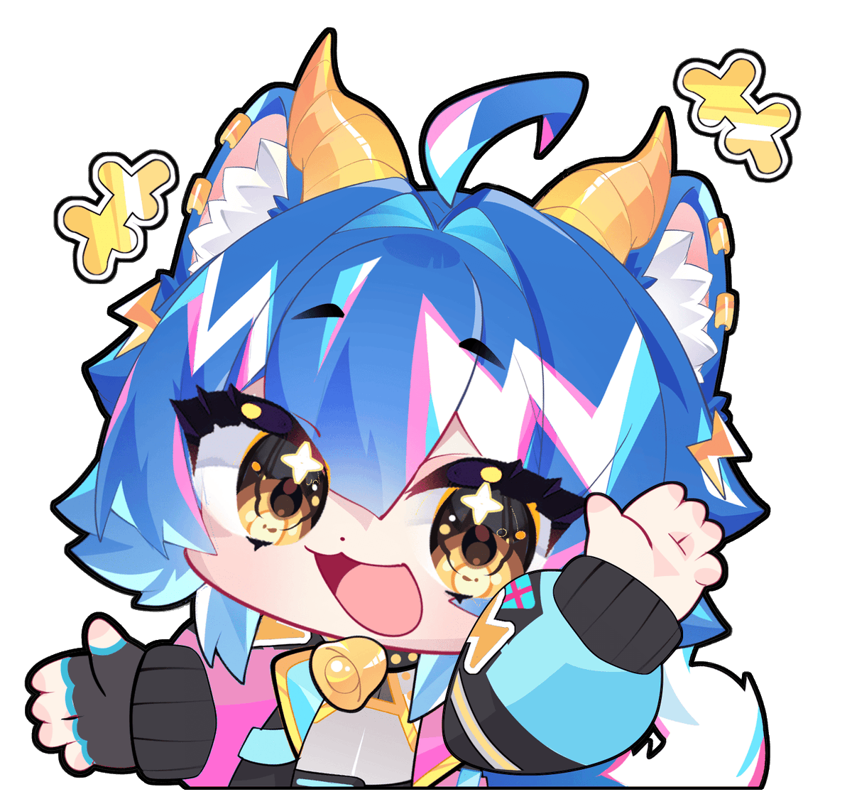 SlyBlueVT's tweet photo. The doggo's outta the bag! 
I'm officially a part the Gen 0 talents of the VITA Vtuber Agency! Thank you for having me! Can't wait to post more covers and content very soon bacons! 💙
🎨: @/IinkPea https://t.co/TMmEbml0IA
