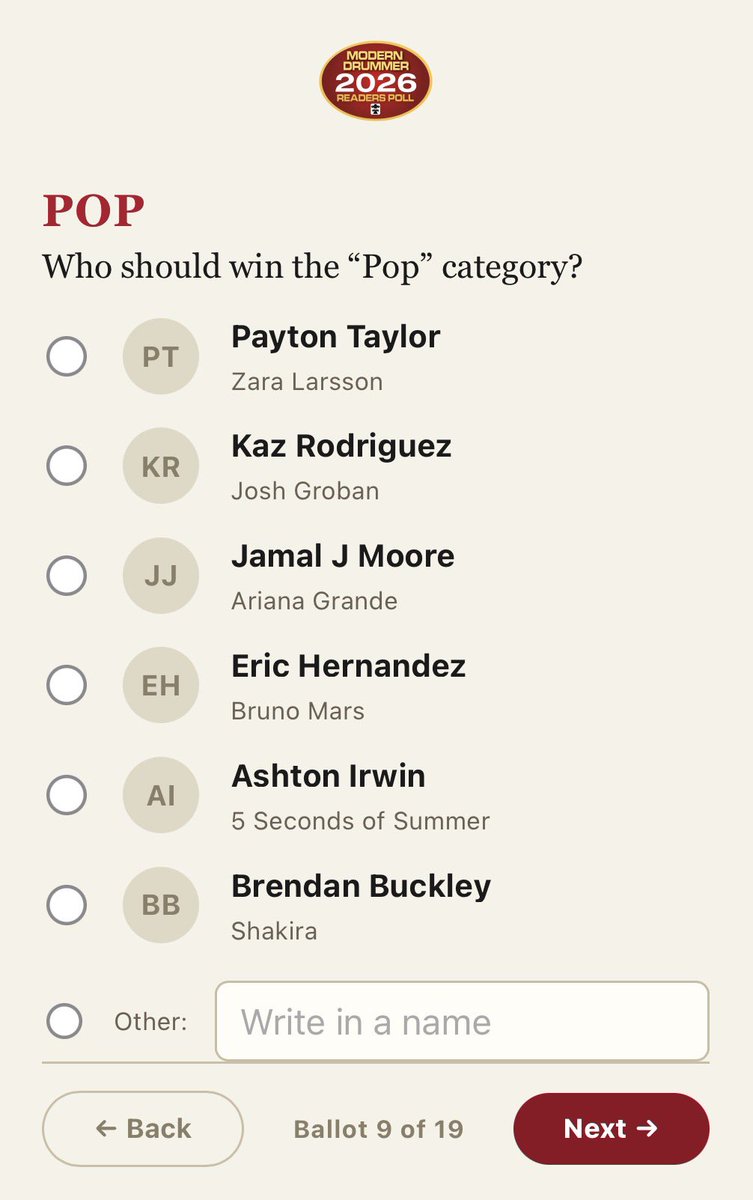 CALMDAlLY's tweet photo. Ashton Irwin is nominated for Modern Drumming’s POP DRUMMER OF THE YEAR Award! 

Vote for him using this link: 

https://t.co/wyFFtZTNEV https://t.co/jJx2579b31