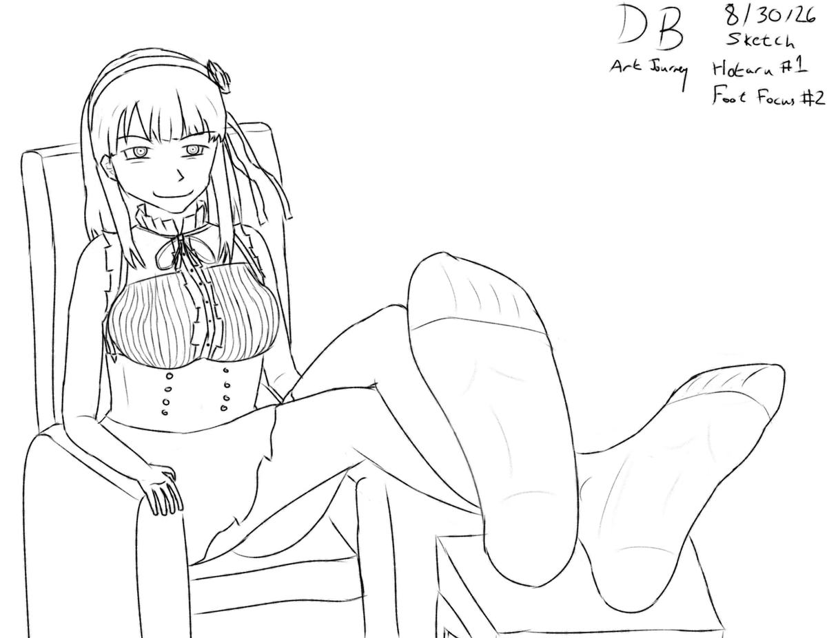 tronmerncutsman's tweet photo. 8/30, this is a foot focused sketch I made of Hotaru Shidare, trying to draw feet in a new pose and angle! I also wound up expanding her boobs again. I really like a lot of the ideas here even if the base sketch didn't turn out perfect. I may redo this as a full piece later. https://t.co/YgHwES8Shs