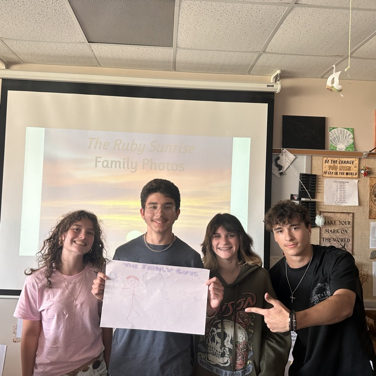 TriadHighSchool's tweet photo. THS Fall Play - building community with cast and crew “families” - Family names and mottos and portraits to get to know one another and expand our circle! https://t.co/n4g8VxTXpV