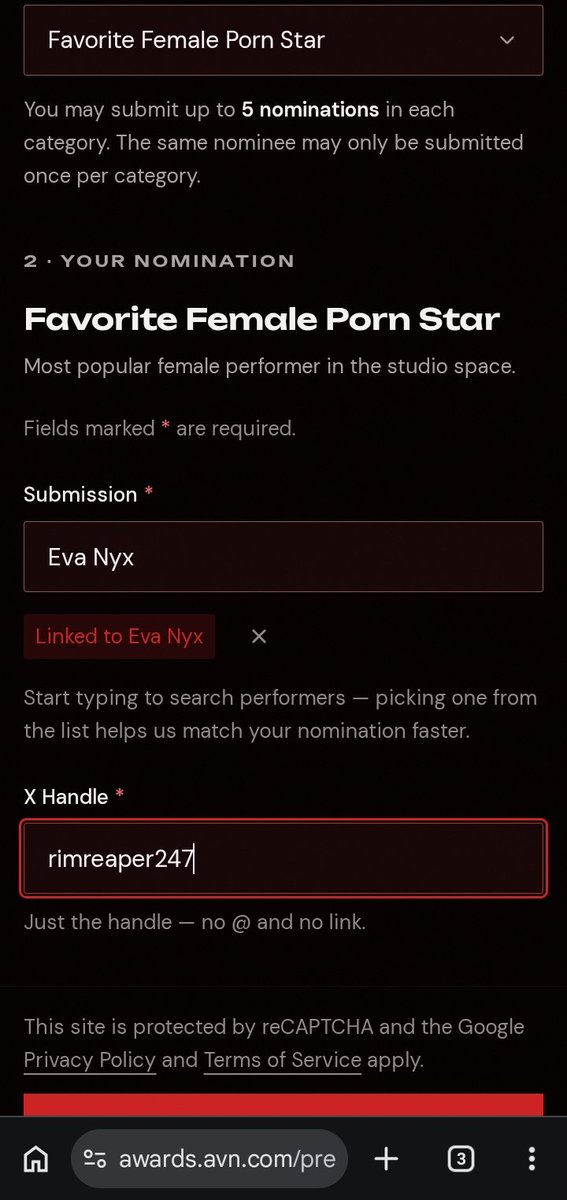 En2HaRry's tweet photo. I just pre-nominated @rimreaper247 @EvaNyx for Most Amazing Ass at the AVN Fan Awards 2027

Pre-nom your favs from now until Sept 20th 
https://t.co/4I5spInchJ https://t.co/34Pd84ofHP