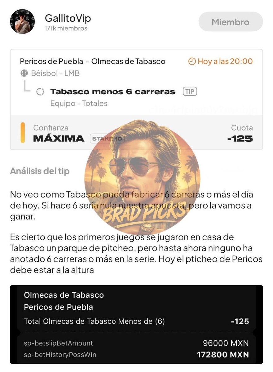 bradpicks1's tweet photo. ➡️GALLITO VIP 
Estas jugadas si no estan en su casino las pueden encontrar en vivo https://t.co/nvgdGrQKq7