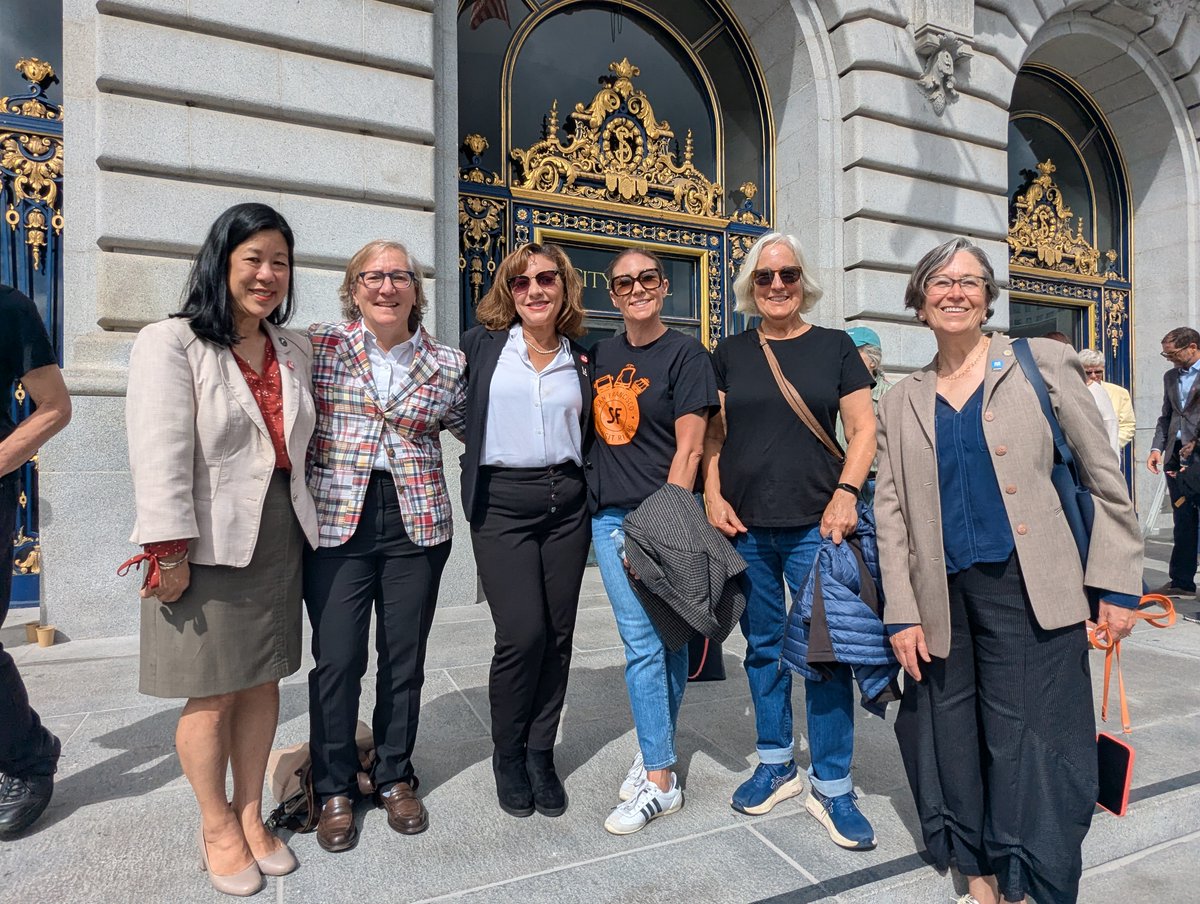 sfcta's tweet photo. 🚌🚆🚇 Yesterday we celebrated #TransitMonth with San Francisco Transit Riders, city officials, transit leaders, and advocates. Chair Melgar spoke about the essential role that transit plays in promoting access to resources and opportunities, while connecting our city and region.  Thank you to our transit operators,  partners and riders for supporting @SFMTA_Muni and Bay Area transit during Transit Month and year-round!

Learn more about Transit Month and show your support for transit by joining the annual ride contest at https://t.co/h22qUhKW9D.