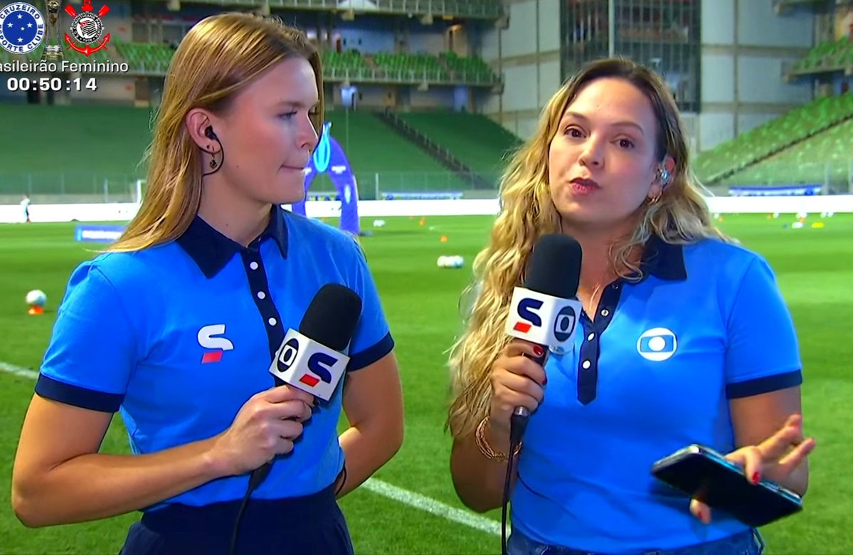 LuanRio1's tweet photo. @potteraphaela e @laurarrezende na última segunda-feira no Aquecimento SporTV https://t.co/NYQIbx39y8