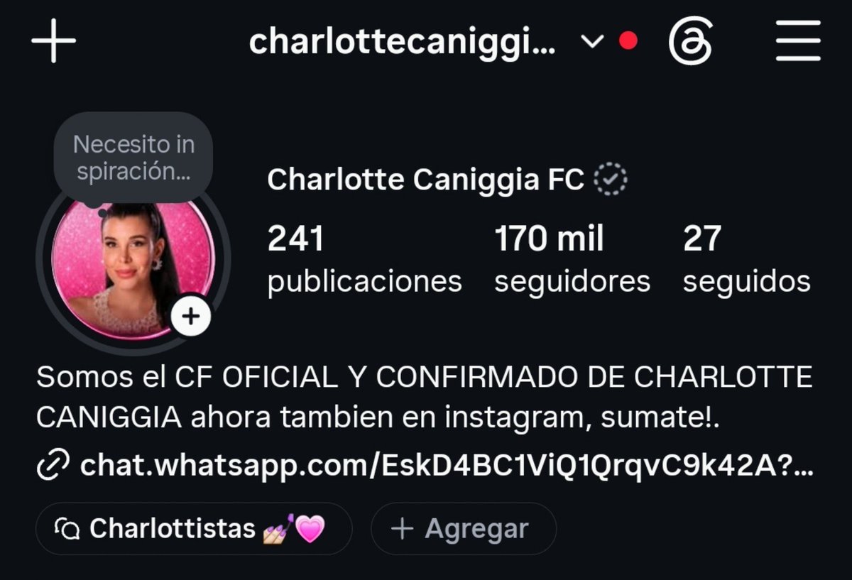 CharlotteCaniFC's tweet photo. YA SOMOS 170 MIL EN INSTAGRAM 💗
GRACIAASSS CHARLOTTE AL 9009 💅🏻👑

#GranHermano #GH26 https://t.co/Sl6xDDNjvS