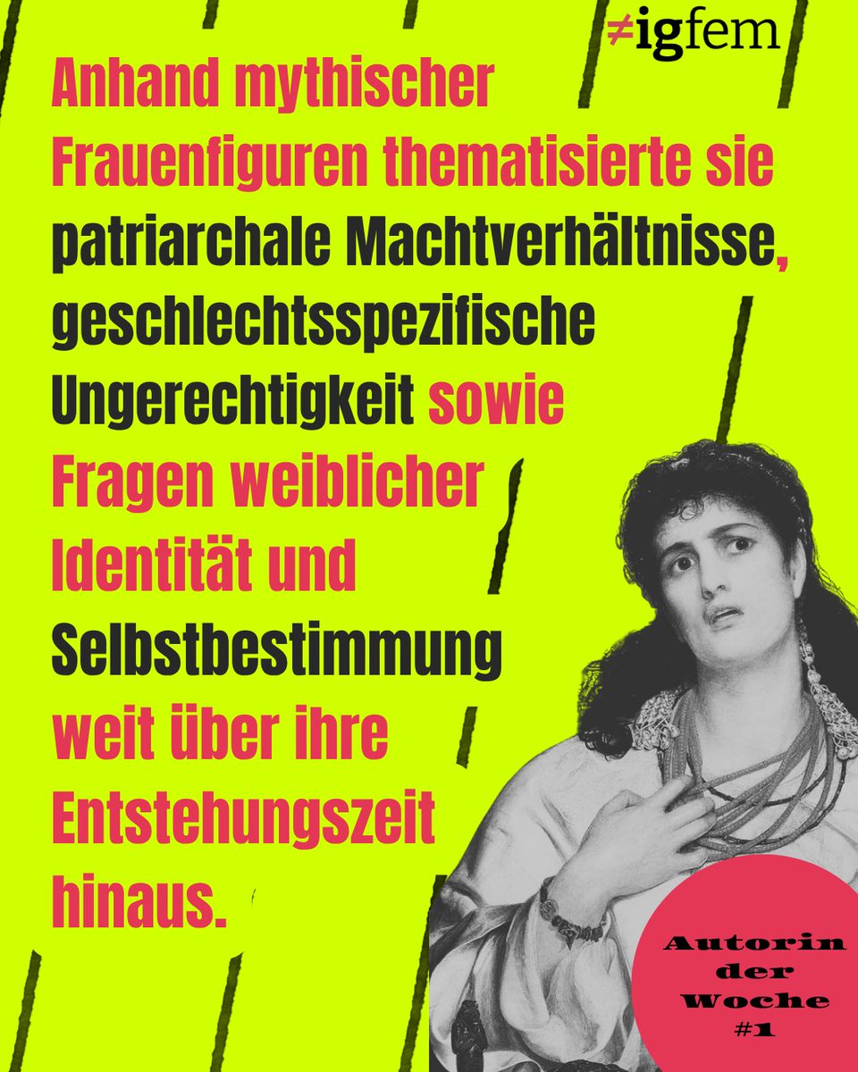 igfemat's tweet photo. 📚 Autorin der Woche

Ab heute stellen wir euch jeden Mittwoch eine Autorin aus unserer FemLit – der feministischen Leseliste – vor. ✨ Heute: Christa Wolf
📖✨https://t.co/7cMIyFaOHZ

#igfem #FeministischeLeseliste #AutorinDerWoche #ChristaWolf #FeministischeLiteratur https://t.co/cleJddX0F5
