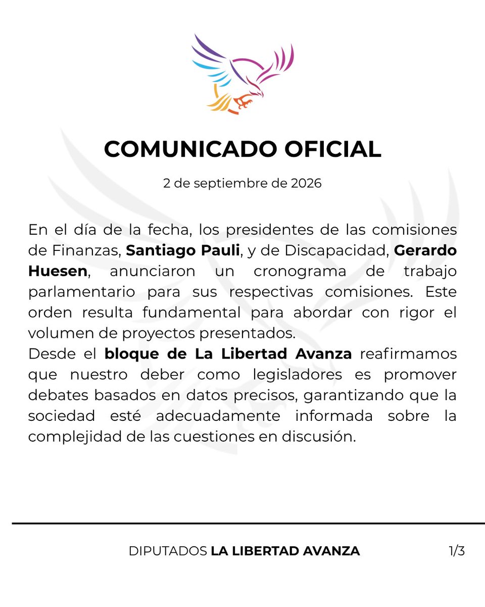 LLA_Diputados's tweet photo. COMUNICADO OFICIAL: https://t.co/CD0PeC8R56