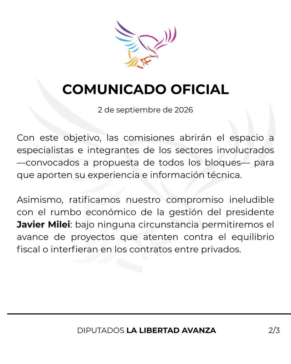 LLA_Diputados's tweet photo. COMUNICADO OFICIAL: https://t.co/CD0PeC8R56