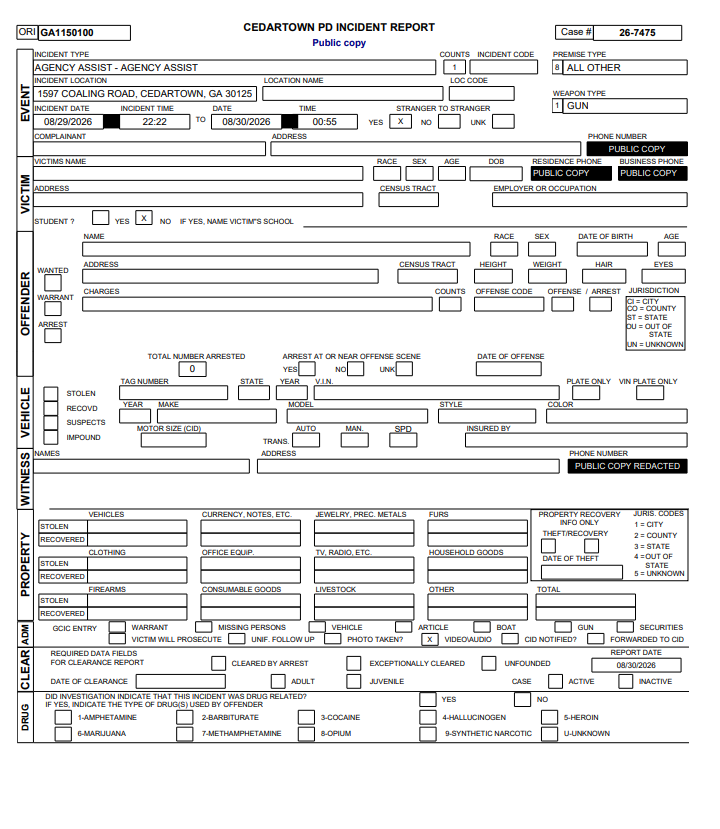 pjaicomo's tweet photo. A police officer in Cedartown, Georgia shot a pet donkey named Heehaw while trespassing on private property.

C.J. Ciaramella at @reason got the incident report, which you can read below.

I'm a civil rights attorney at a non-profit, and I'd like to speak with Heehaw's family. https://t.co/sLvBh8UnKC