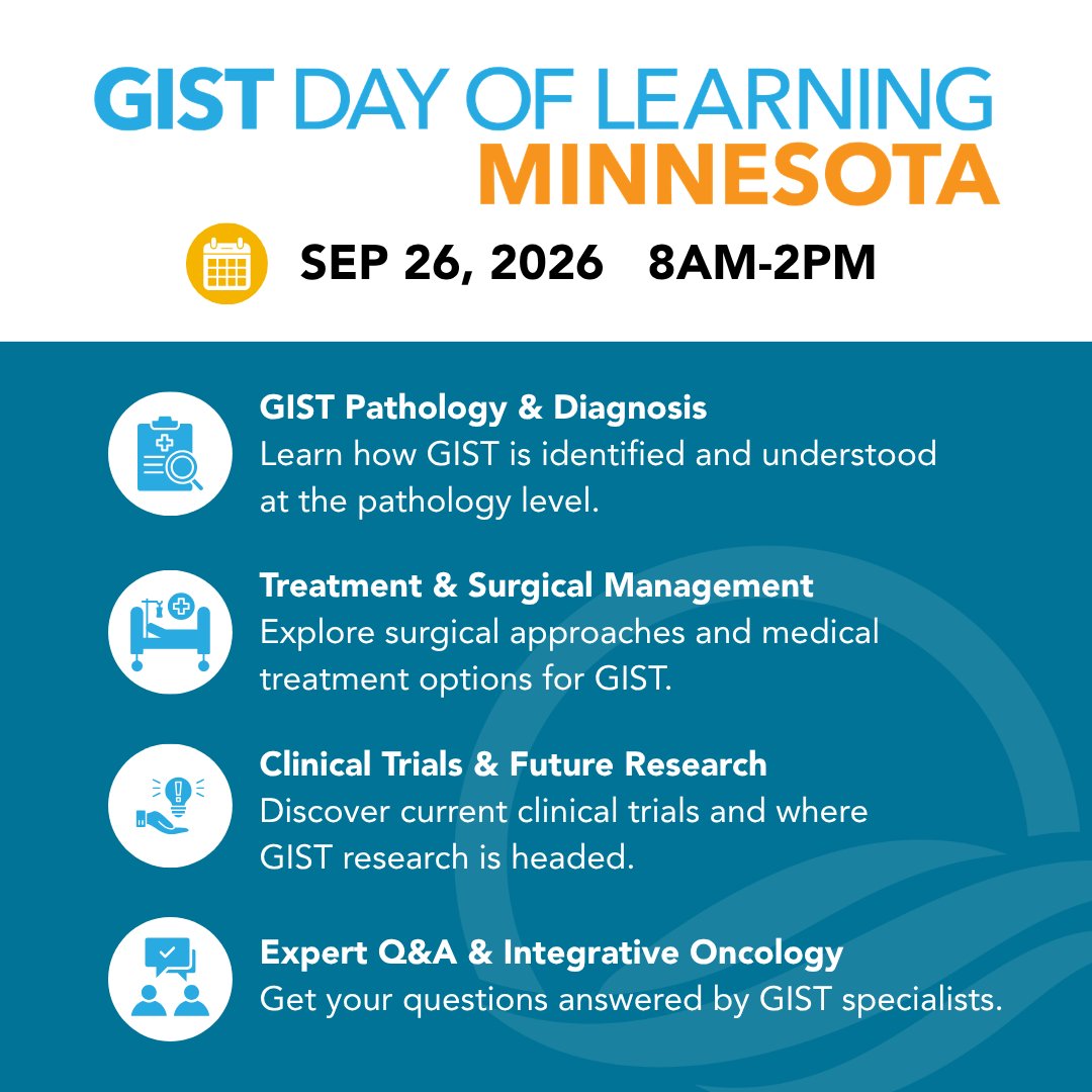Liferaftgroup's tweet photo. Connect with the #GISTcommunity at GDOL Minnesota September 26! Register: https://t.co/2r9lCnqhgX #GIST #GISTdayoflearning #YouAreNotAlone #Minnesota https://t.co/yiWBsCq7rz