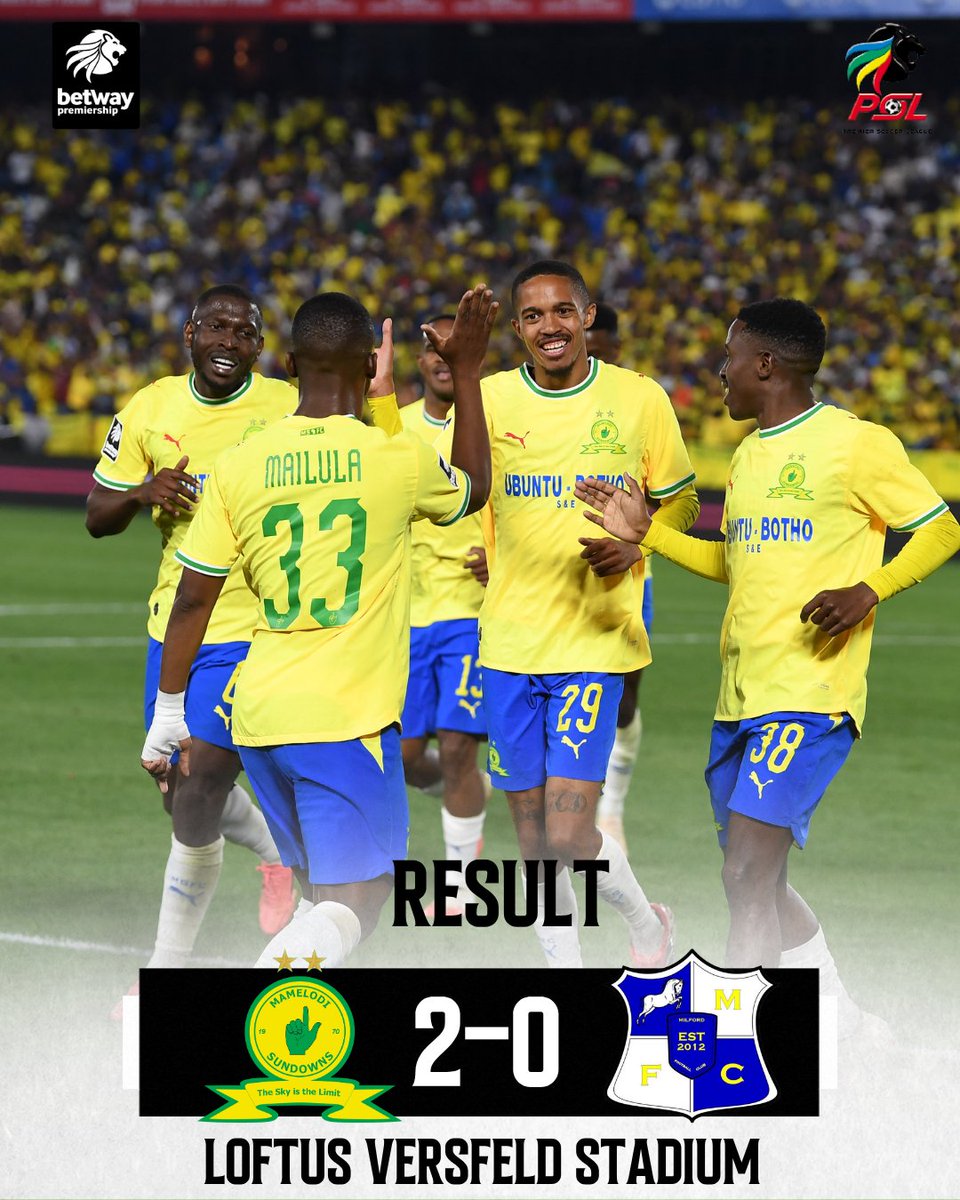 OfficialPSL's tweet photo. #BetwayPrem - RESULT:

@Masandawana go level on points with Orlando Pirates as they collect maximum points at home. https://t.co/b8HZIgWslB