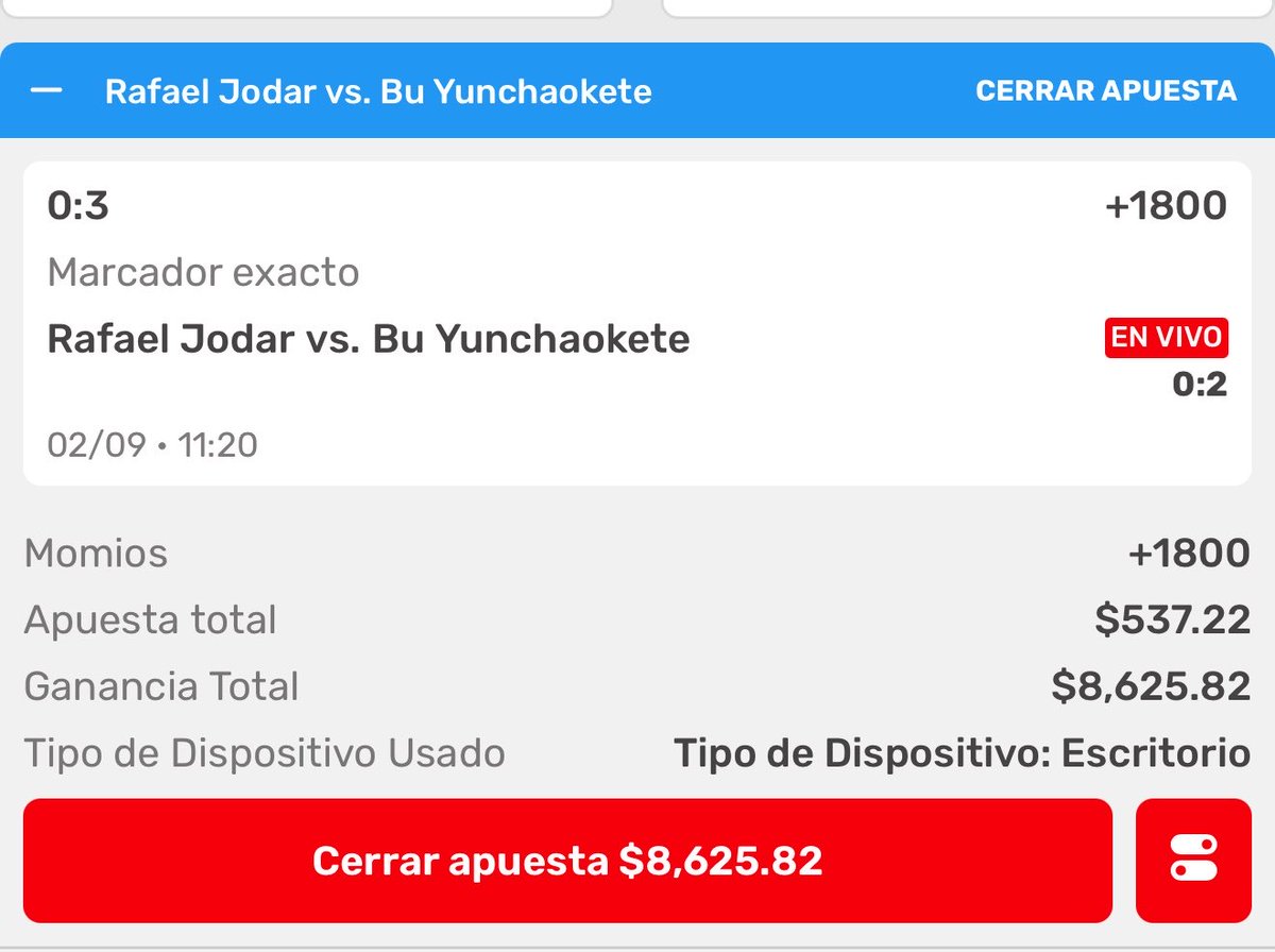 jodoncic00's tweet photo. @GrandSlam_Picks Yo mejor ya cerré la apuesta, para que esperar a que pase la lluvia https://t.co/LRQWf3kMUD