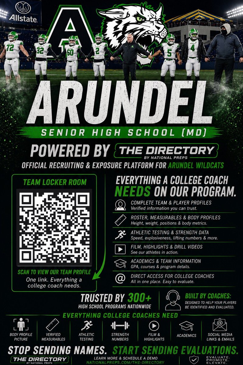NationalPrepsFB's tweet photo. Trusted by 230+ high schools in the 🇺🇸
💥🏈Excited to have @WeAreArundel (MD) back for the 2026 season to showcase their players and provide everything a college needs to evaluate their next recruit
College coaches visit here. Make your free account.
👉https://t.co/xIOm7ylgtt https://t.co/yPsEUDioi8