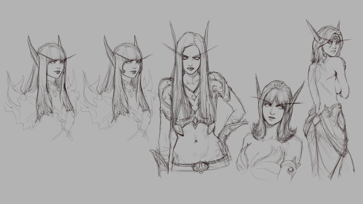 FirengerArt's tweet photo. Blood elf sketches https://t.co/6ZyPkAhfOG