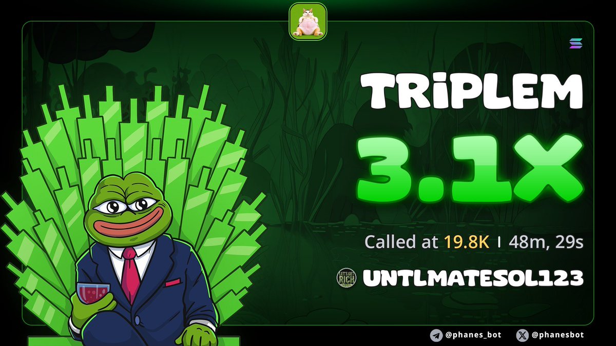 Untlmates's tweet photo. Aggressive 3x up on $TRlPLEM 🤩🤩
To the moon we go guys 🚀🚀💥

Big green candles 🤑🤑
Dm: https://t.co/g2HE6vxqOG let’s multiply those bags 💰💰 https://t.co/5I2lPBs2qj