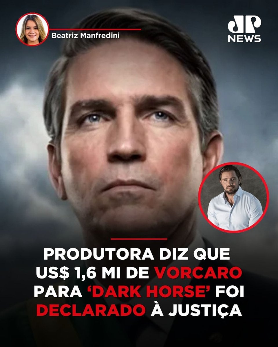 JovemPanNews's tweet photo. A produtora Go Up Entertainment informou que o repasse de US$ 1,6 milhão feito pelo empresário Daniel Vorcaro para o filme “The Dark Horse” foi devidamente declarado à Justiça de São Paulo em junho de 2026. A produção aborda a trajetória política do ex-presidente Jair Bolsonaro.

​Com a nova quantia recebida em setembro de 2025, o total investido pelo empresário na obra alcança US$ 12,3 milhões. Em nota, a empresa reiterou que todos os valores transitaram pelos canais formais do sistema financeiro, com a devida documentação e submissão às normas regulatórias.

🔗 Leia a matéria completa em: https://t.co/5eLOkw2Kb0
📺 Confira na JP News
📌 Siga o nosso perfil @JovemPanNews 

#JovemPanNews #DarkHorse #Bolsonaro #GoUp #Vorcaro #Brasil