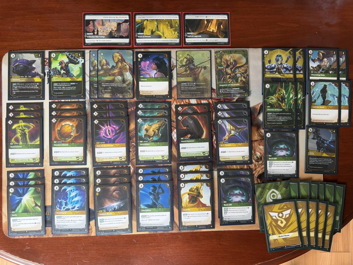 mic_gen_'s tweet photo. This is my Azir deck for a NN today. If I had a 3rd arise it would be in for the charm or a guards. The sideboard definitely needs some work but having so much fun with Azir so far.

Riftbound is very good! https://t.co/cpy7Nf3CZJ