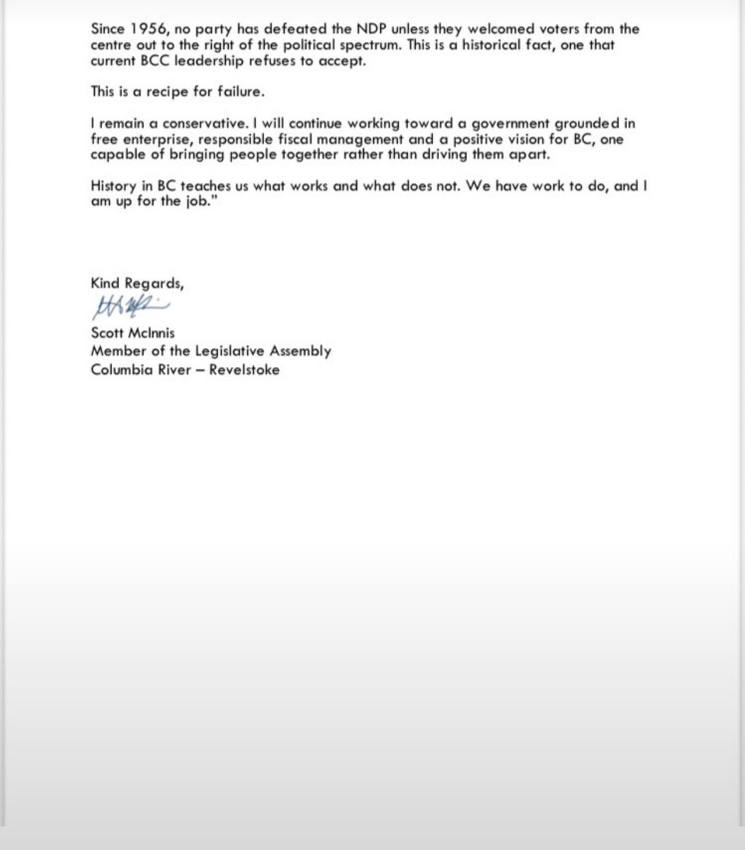 JasJohalBC's tweet photo. BREAKING - MLA Scott McINNIS has left the BC Conservative Party. That is 9th MLA to leave the party since Kerry-Lynne Findlay became leader 3 months ago. Cake updated (again!) #bcpoli #cdnpoli https://t.co/xP00l6bZuP