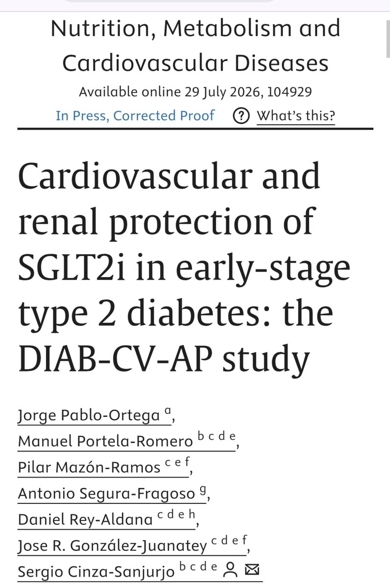 SEMERGENap's tweet photo. 📘Cardiovascular and renal protection of SGLT2i in early-stage type 2 diabetes: the DIAB-CV-AP study.
https://t.co/FSkHsen1MF
#Diabetes #DM2 https://t.co/zHI9quIIit